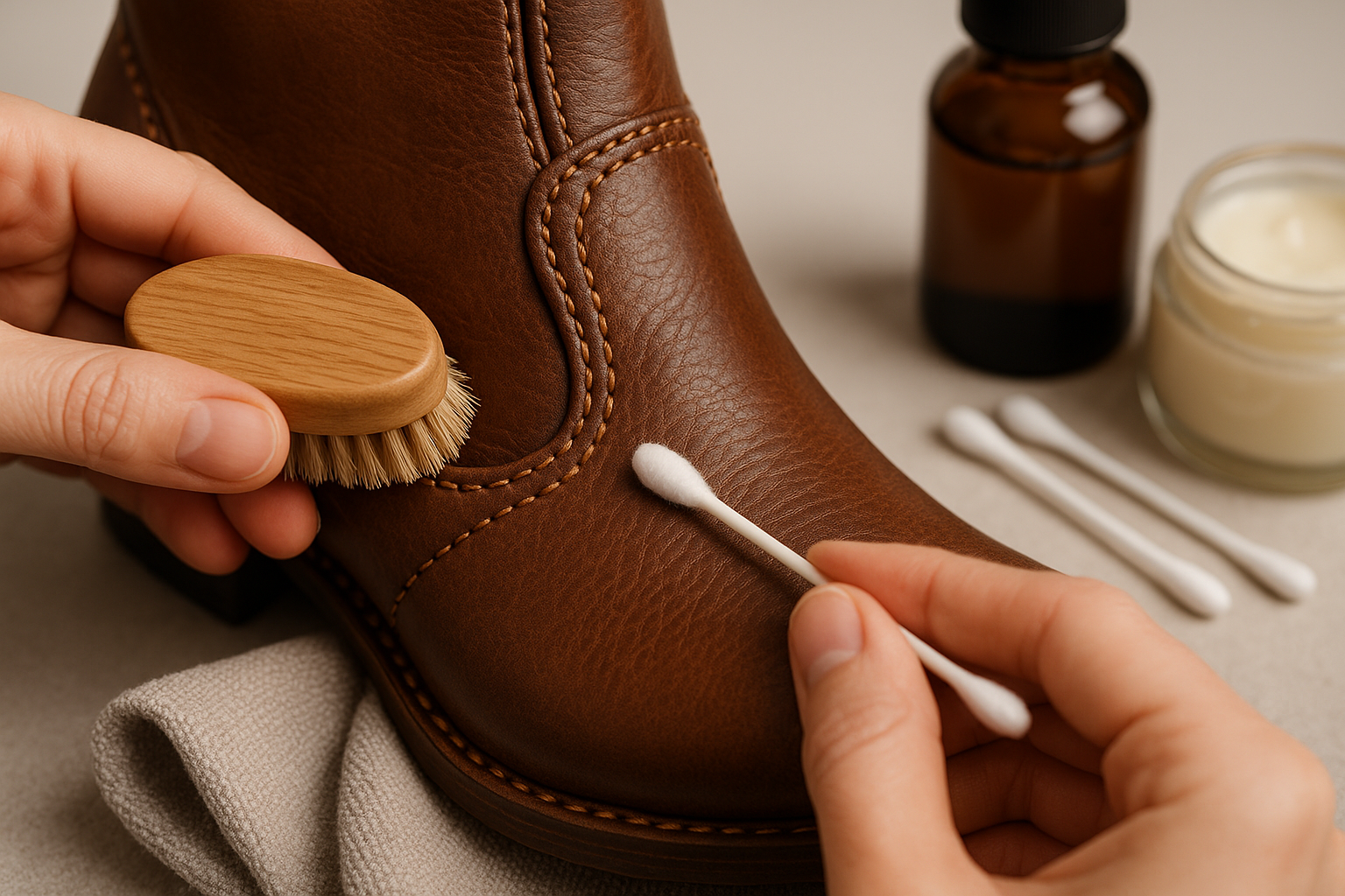 Cleaning hard-to-reach seams and stitching areas